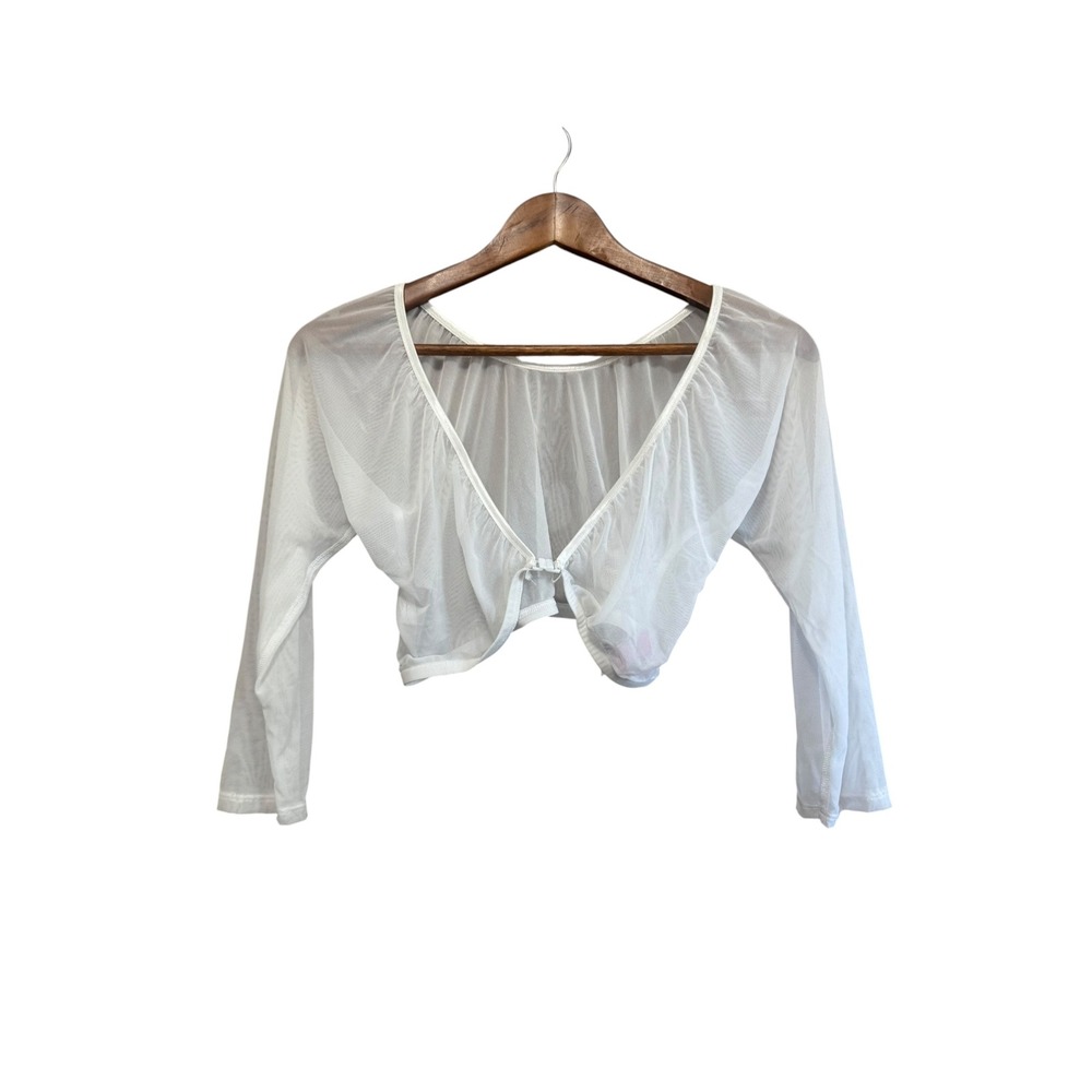 Sleevey Wonders Mesh Slip-On Sleeves Women XL White Excellent Sheer Shrug